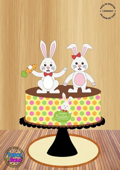Arquivo de Corte Topo de Bolo Happy Easter