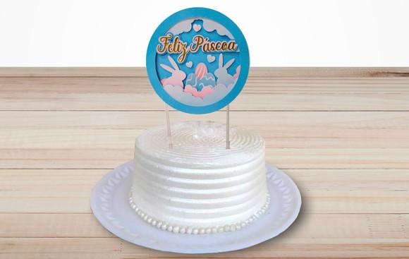 Arquivo de Corte Topo de Bolo Feliz Páscoa 01