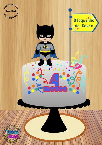 Arquivo de Corte Topo de Bolo Carnaval Batman Cute