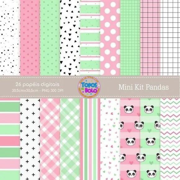 Kit Digital Papéis Panda