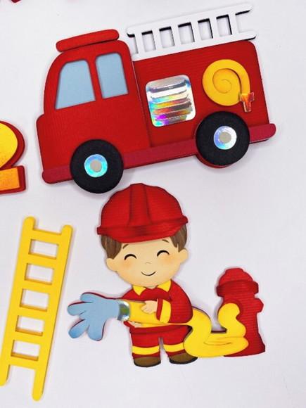 Arquivo de Corte Topo de Bolo Bombeiro Cute