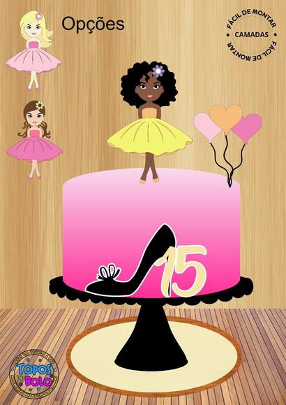 Arquivo de Corte Topo de Bolo Menina Debutante 15 Anos