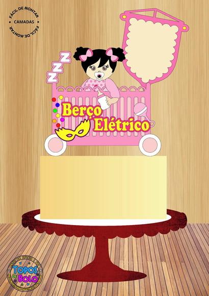 Arquivo de Corte Topo de Bolo Berço Elétrico Menina