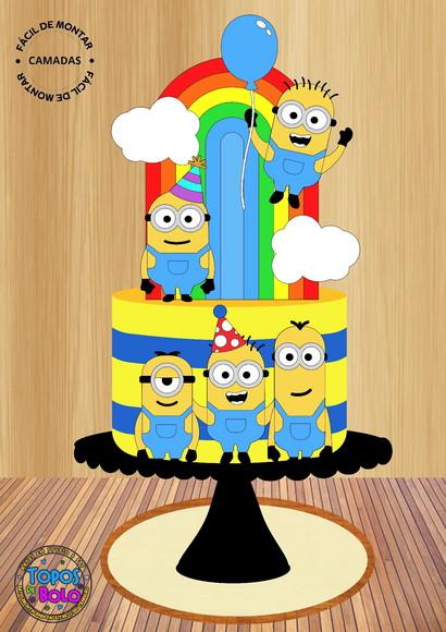 Arquivo de Corte Topo de Bolo Minions e Turma