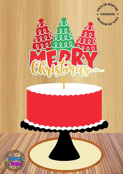 Arquivo de Corte Topo de Bolo Merry Cristmas Natal