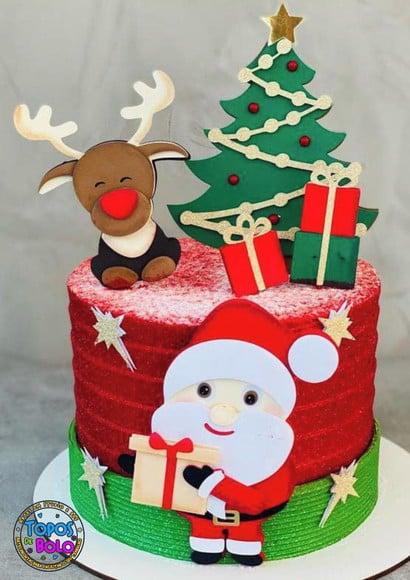 Arquivo de Corte Topo de Bolo Papai Noel e Renna