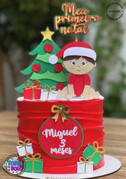 Arquivo de Corte Topo de Bolo Meu 1° Natal