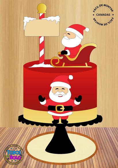 Arquivo de Corte Topo de Bolo Natal no Pólo Norte