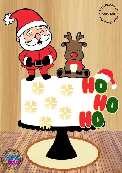 Arquivo de Corte Topo de Bolo Natal Hohoho 02