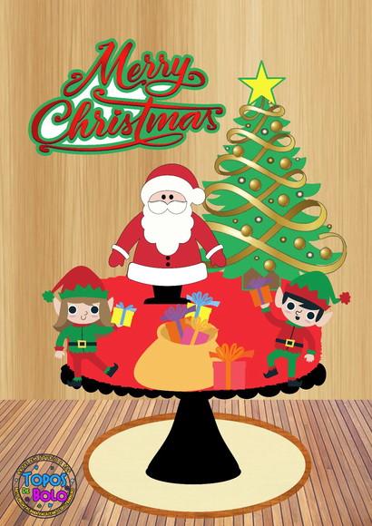 Arquivo de Corte Topo de Bolo Merry Christimas