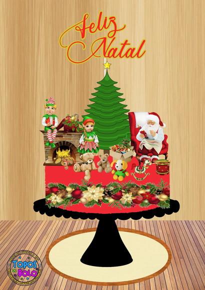 Arquivo de Corte Topo de Bolo Feliz Natal 09
