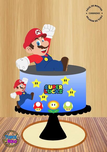 Arquivo de Corte Topo de Bolo Mario 01