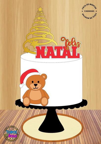 Arquivo de Corte Topo de Bolo Ursinho e Arvore de Natal