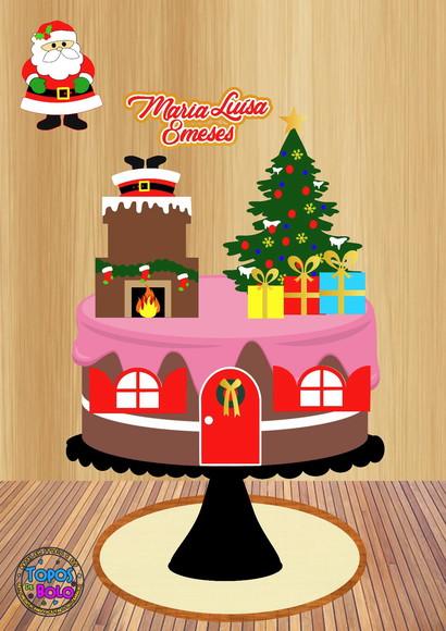 Arquivo de Corte Topo de Bolo Papai Noel Chamine