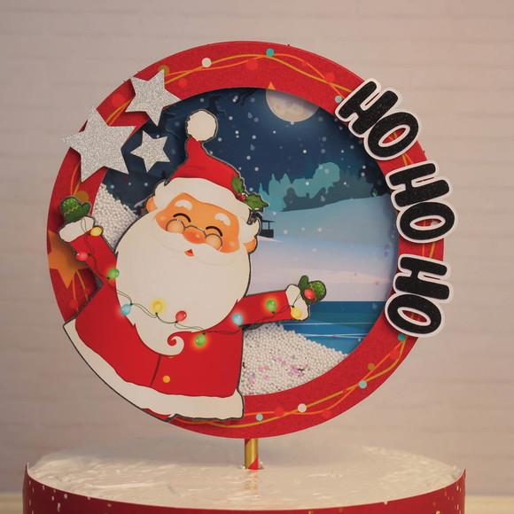 Arquivo de Corte Topo de Bolo Papai Noel Acetato 02
