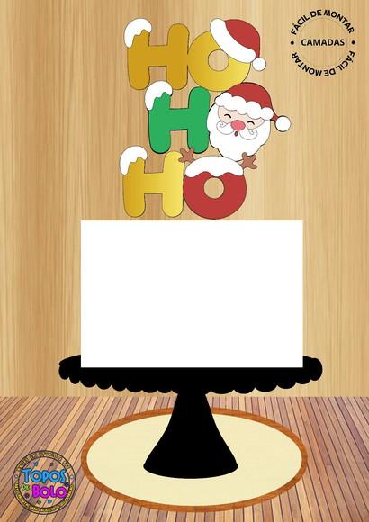 Arquivo de Corte Topo de Bolo Hohoho e Rosto Noel