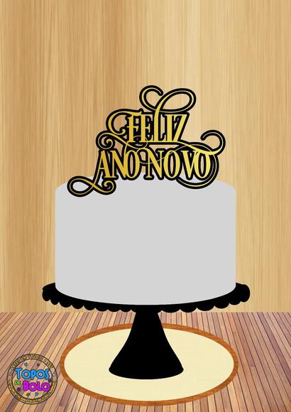 Arquivo de Corte Topo de Bolo Feliz Ano Novo 01