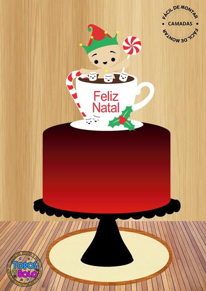 Arquivo de Corte Topo de Bolo Gingerbread Natal