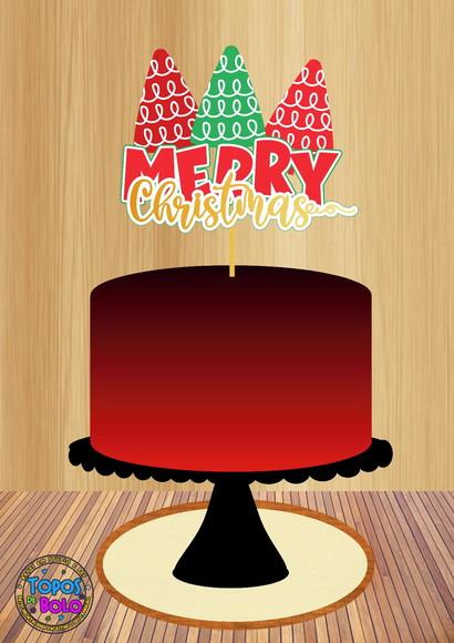 Arquivo de Corte Topo de Bolo Merry Cristmas