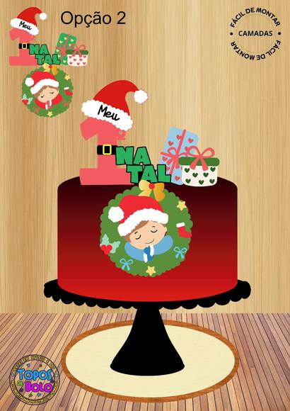 Arquivo de Corte Topo de Bolo Natal Baby Guirlanda
