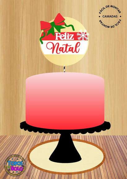 Arquivo de Corte Topo de Bolo Feliz Natal Circular