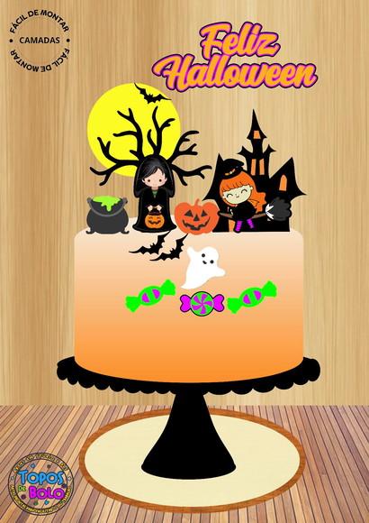 Arquivo de Corte Topo de Bolo Halloween Doces