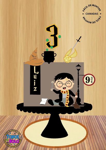 Arquivo de Corte Topo de Bolo Harry Potter 01