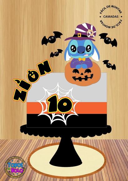 Arquivo de Corte Topo de Bolo Halloween Stitch