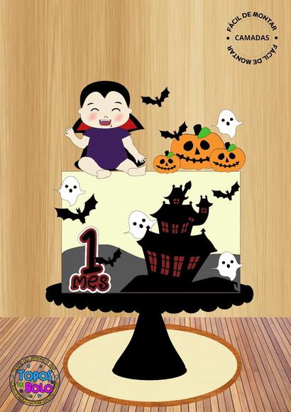 Arquivo de Corte Topo de Bolo Bebe Vampirinho Cute