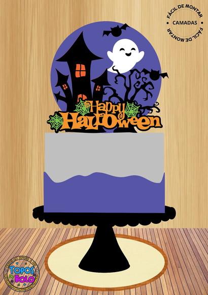 Arquivo de Corte Topo de Bolo Happy Halloween 2