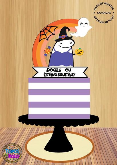 Arquivo de Corte Topo de Bolo Halloween Flork