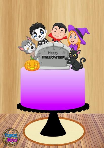 Arquivo de Corte Topo de Bolo Halloween Personagens