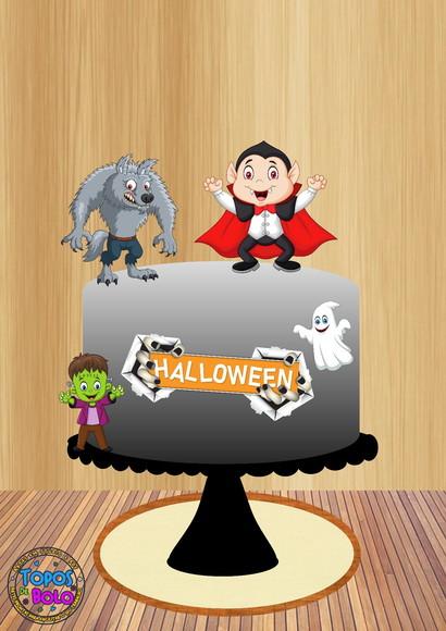 Arquivo de Corte Topo de Bolo Halloween Personagens 2