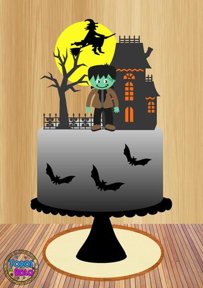 Arquivo de Corte Topo de Bolo Frank Halloween