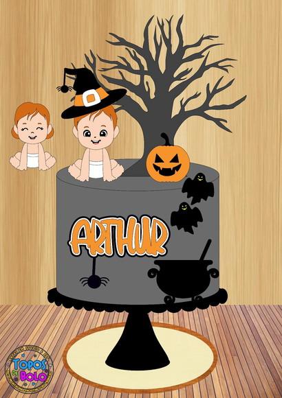 Arquivo de Corte Topo de Bolo Bebe Halloween
