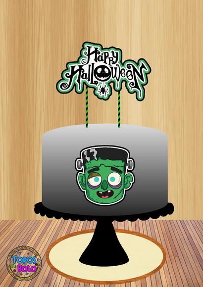 Arquivo de Corte Topo de Bolo Halloween Frank
