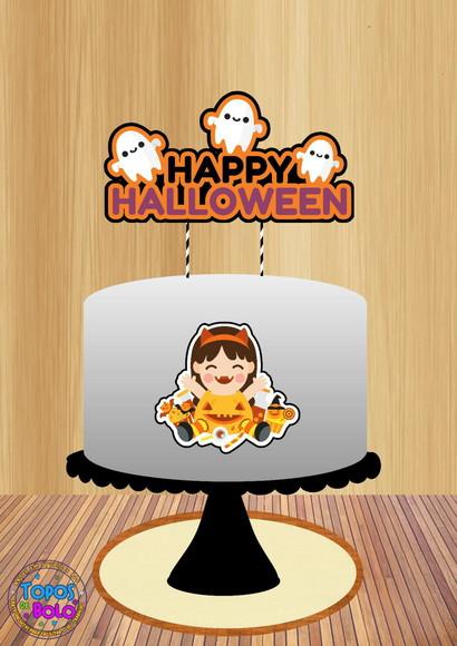 Arquivo de Corte Topo de Bolo Halloween Bonequinha Doces