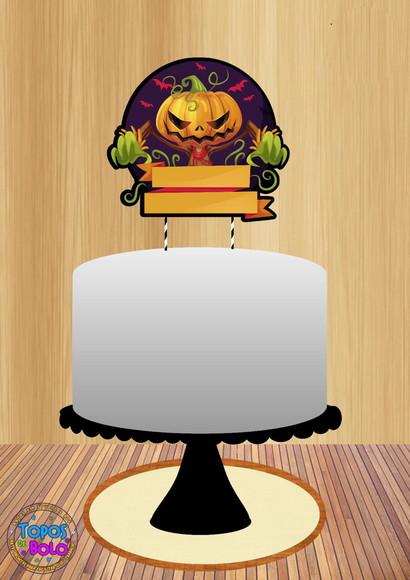 Arquivo de Corte Topo de Bolo Halloween Abobora