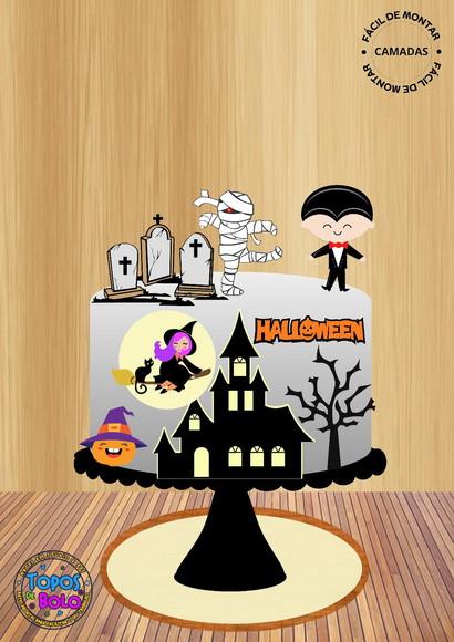 Arquivo de Corte Topo de Bolo Halloween 11