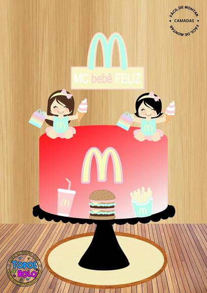 Arquivo de Corte Topo de Bolo Mc Donalds Meninas