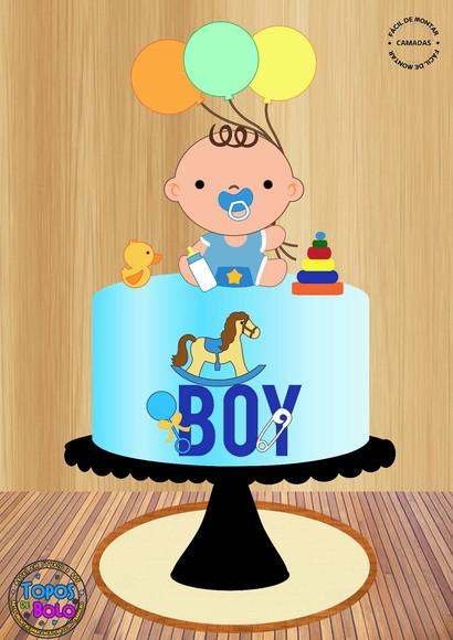 Arquivo de Corte Topo de Bolo Baby Boy