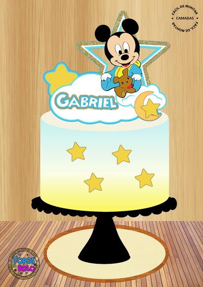 Arquivo de Corte Topo de Bolo Mickey Baby