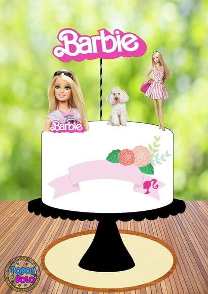 Arquivo de Corte Topo de Bolo Barbie & Dog