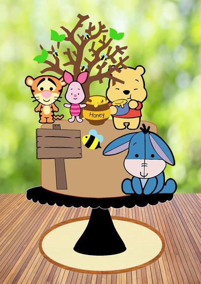 Arquivo de Corte Topo de Bolo Ursinho Pooh