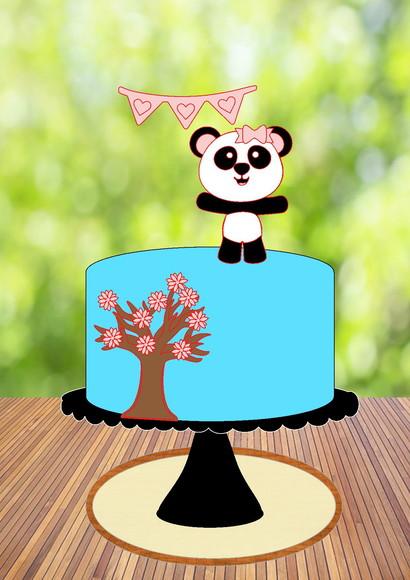 Arquivo de Corte Topo de Bolo Pandinha Cute