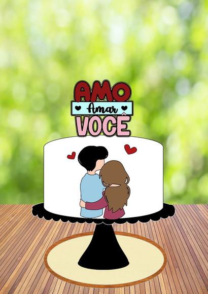 Topo de Bolo Amo Amar Você - Arquivo Digital