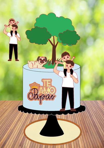 Topo de Bolo Te Amo Pai - Arquivo Digital