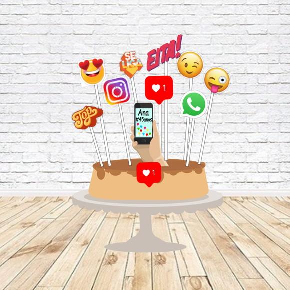Topo de Bolo Emoticons - Arquivo Digital