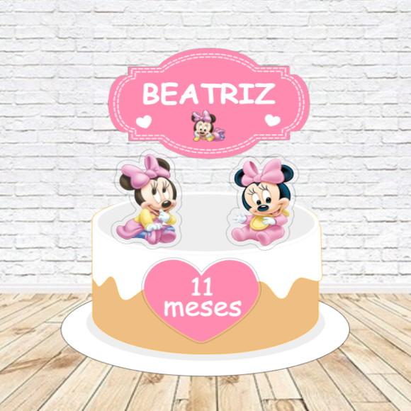 Topo de Bolo Minnie Baby - Arquivo Digital