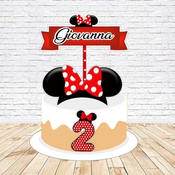 Topo de Bolo Minnie Laço - Arquivo Digital